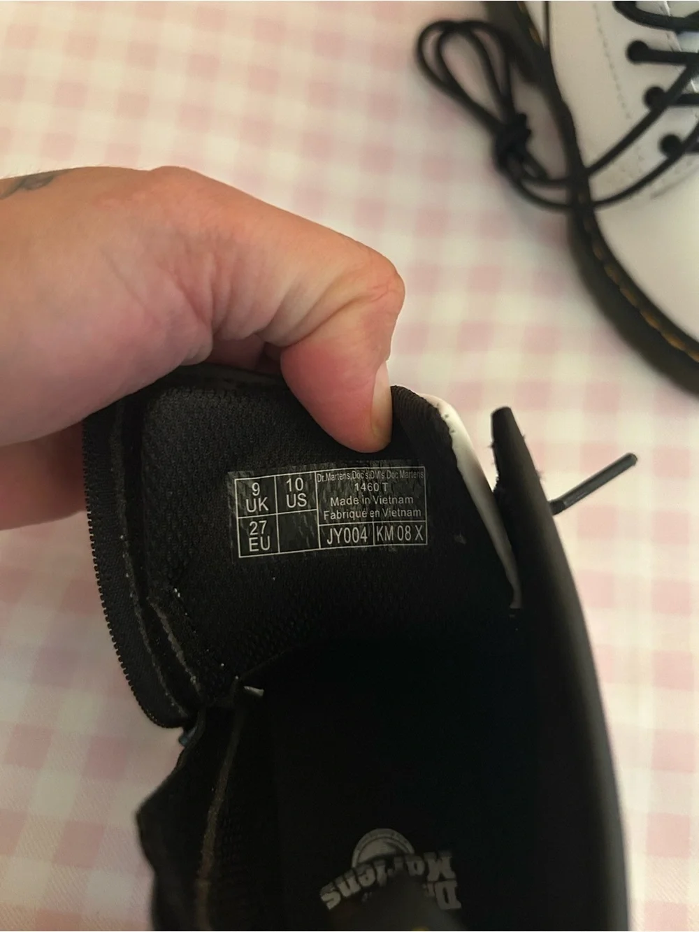 Dr. Martens White and Black Kids Combat Boots